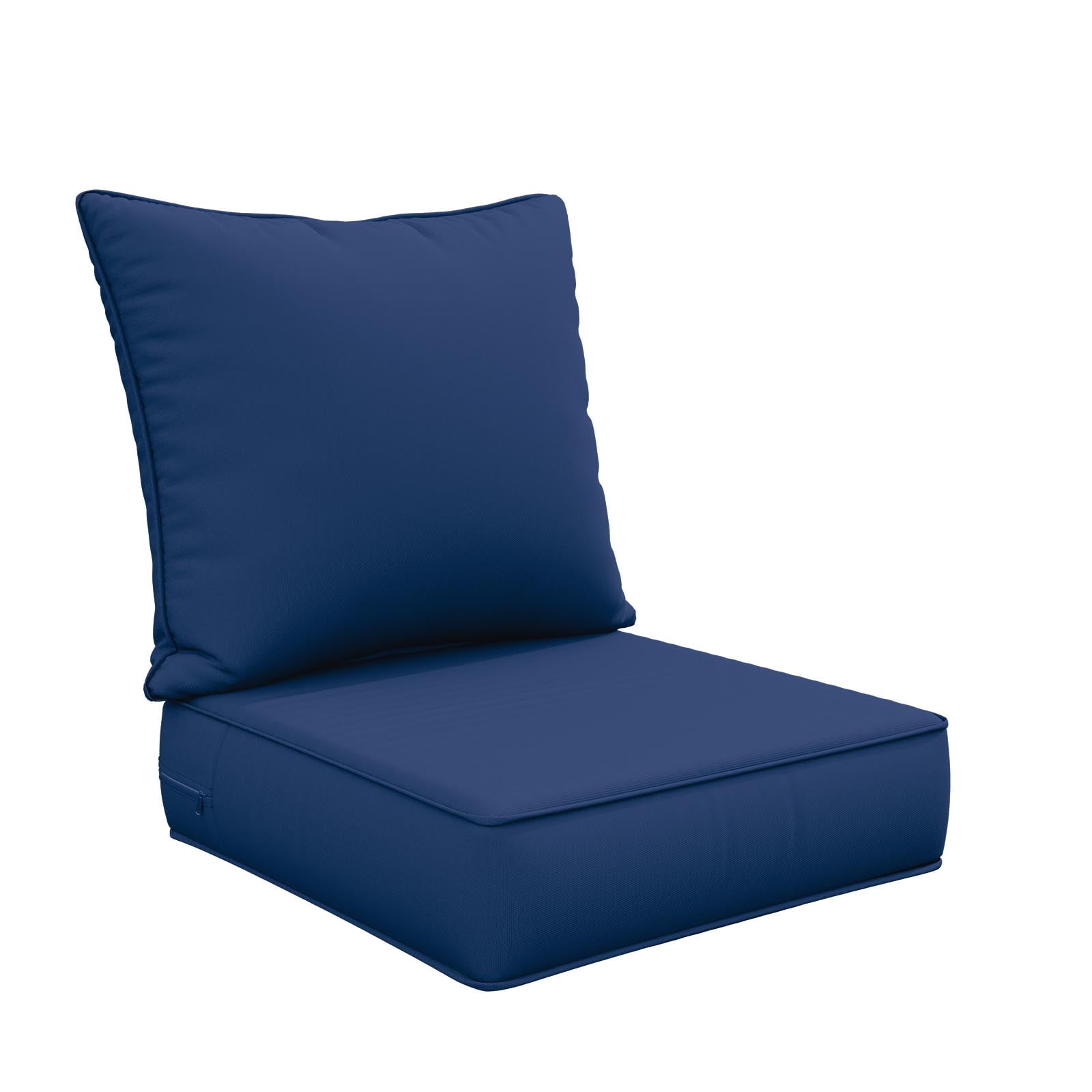 Snubbull Outdoor Deep Seat Cushion Set 24 X 24 X 6.5 Inch Splash-Proof & Fadeness Patio Furniture Cushions，Removable Outdoor Couch Cushions with Hidden Zipper & Adjustment Staps，Blue
