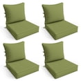 thumbnail image 1 of Snubbull Outdoor Deep Seat Cushion Set, 4 Pieces 24"x24"x5" Patio Furniture Replacement Cushions with Tie Straps, Waterproof Fade Resistant Removable Zipper Cover, Light Green, 1 of 7