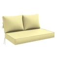 thumbnail image 1 of Snubbull Outdoor 46" x 26" x 5" Loveseat Cushion Set, Water repellent, Fade Resistant, Cushion Set for Couch, Bench, and Swing, LIght Yellow, 1 of 6