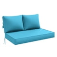 thumbnail image 1 of Snubbull Outdoor 46" x 26" x 5" Loveseat Cushion Set, Water repellent, Fade Resistant, Cushion Set for Couch, Bench, and Swing, Lake Blue, 1 of 6