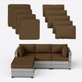 thumbnail image 1 of Snubbull Patio Furniture Cushions, Replacement Outdoor Cushions for 4-Seat Sectional Sofa,Waterproof & Zipped, Chocolate, 1 of 6