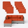 thumbnail image 1 of Snubbull Patio Furniture Cushions, Replacement Outdoor Cushions for 4-Seat Sectional Sofa,Waterproof & Zipped, Orange, 1 of 6
