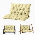thumbnail image 1 of Snubbull Swing Replacement Cushion, Outside Bench Cushion with Backrest, 1-2 Seater Cushion with 6 Ties for Outdoor Furniture, 47 x 40 x 5 inches Porch SwingCushion Garden Bench, Light Yellow, 1 of 7