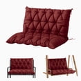 thumbnail image 1 of Snubbull Swing Replacement Cushion, Outside Bench Cushion with Backrest, 1-2 Seater Cushion with 6 Ties for Outdoor Furniture, 47 x 40 x 5 inches Porch SwingCushion Garden Bench, Burgundy, 1 of 7