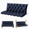 thumbnail image 1 of Snubbull Swing Replacement Cushion, Outside Bench Cushion with Backrest, 2-3 Seater Cushion with 6 Ties for Outdoor Furniture, 60 x 40 x 5 Inches Porch Swing Cushion Garden Bench, Navy Blue, 1 of 7