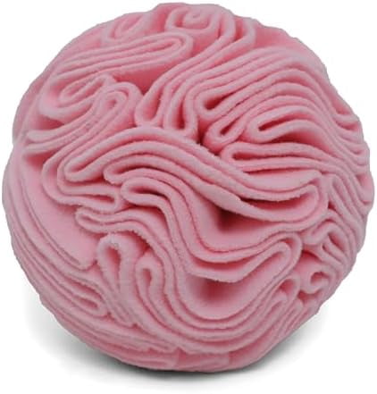 Snuffle Ball for Dogs, Slow Feeder Mental Enrichment Toy, Cute Interactive Puzzle Game for Anxiety Relief & Indoor Fun, Pet Search Game for Small Medium Dogs, Machine Washable Light Red,Medium