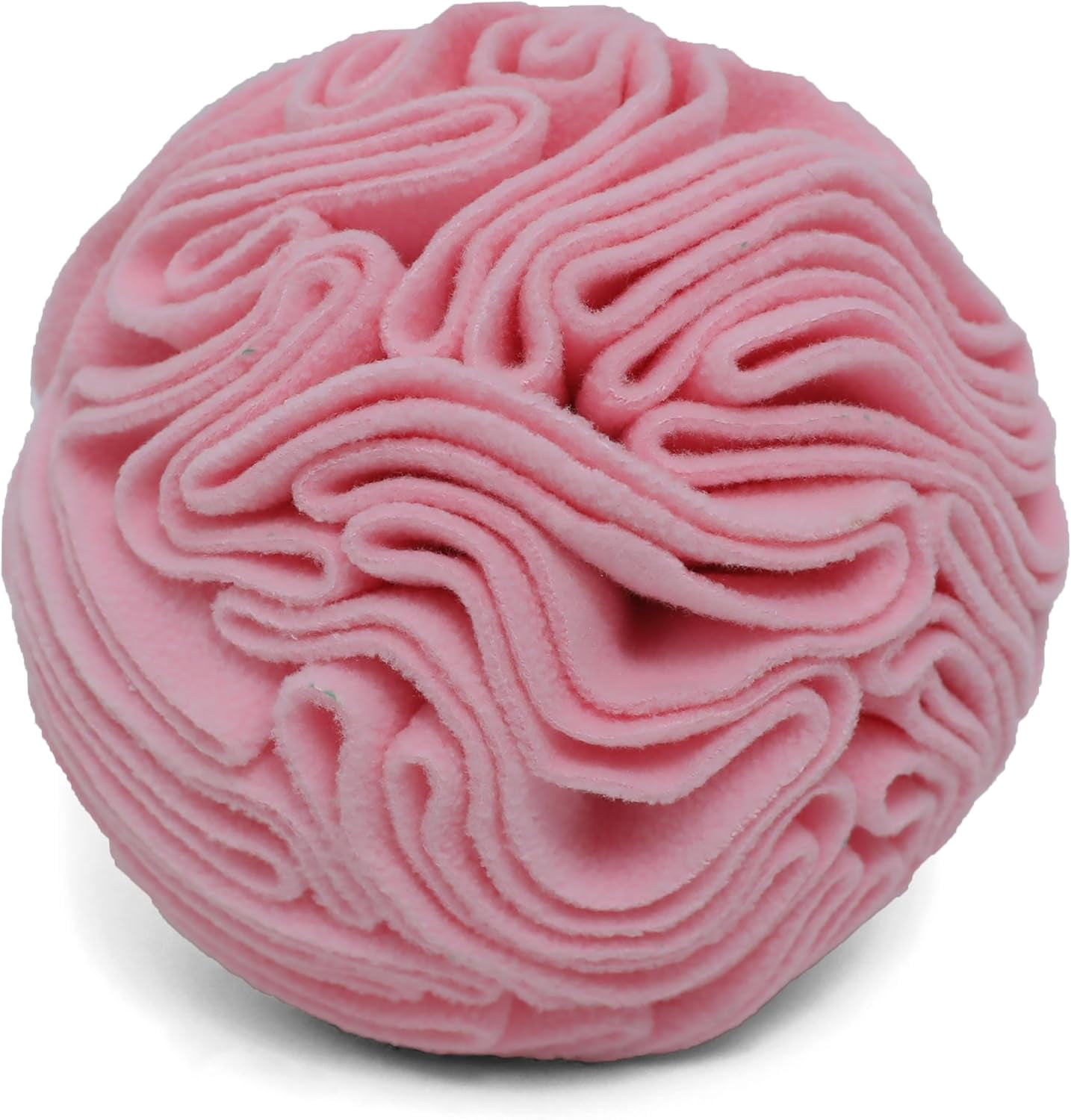 Snuffle Ball for Dogs, Slow Feeder Mental Enrichment Toy, Cute Interactive Puzzle Game for Anxiety Relief & Indoor Fun, Pet Search Game for Small Medium Dogs, Machine Washable Light Red,Small