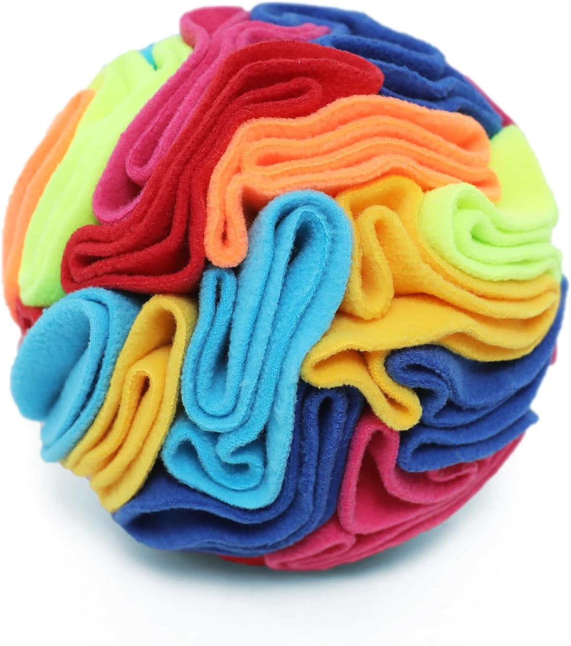 Snuffle Ball - Snuffle Ball for Small Dogs, Interactive Dog Toys to Keep Them Busy, Puppy Dog Puzzle Toy with Storage Bag Machine Washable Rainbow-colored,Medium