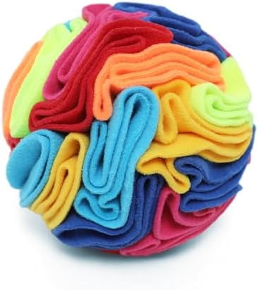 Snuffle Ball - Snuffle Ball for Small Dogs, Interactive Dog Toys to Keep Them Busy, Puppy Dog Puzzle Toy with Storage Bag Machine Washable Rainbow-colored,Small