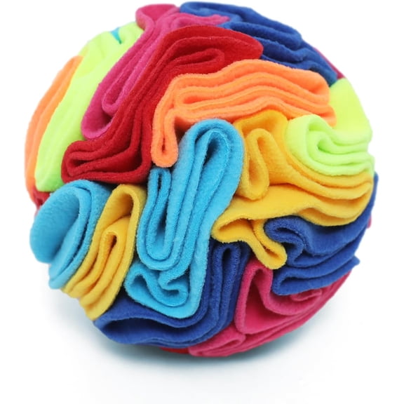 Snuffle Ball for Large Dogs, Interactive Dog Toy for Stress Relief & Enrichment, Sniffing Puzzle Ball with Storage Bag, Machine Washable