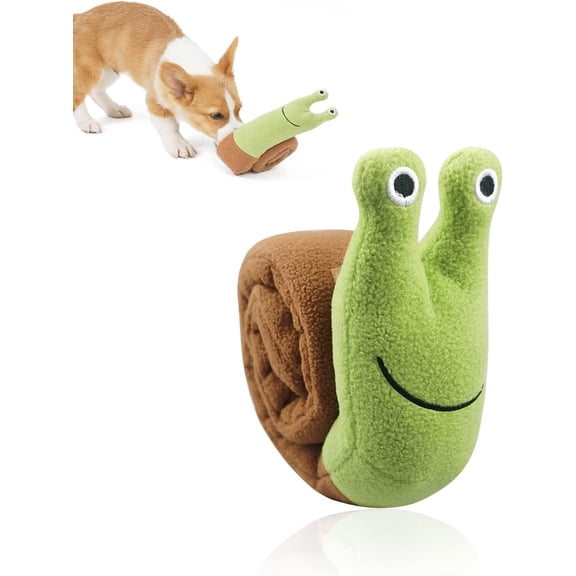Snuffle Dogs Toys Plush Stuffed Puppy Toy with Squeaky Treat Hide for Large, Medium, Small Dogs and Puppies Slow Feeder, Machine Washable, Pet Supplies Toys for Dogs to Keep Them Busy Snail