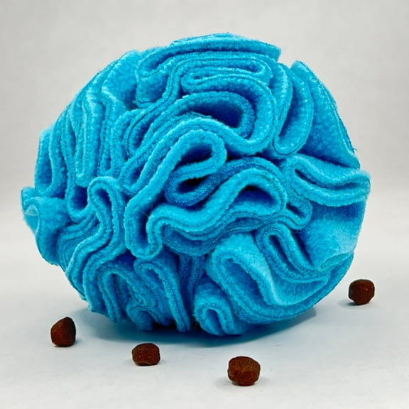 Blue Snuffle Interactive Foraging Dog Puzzle Ball Toy for Puppy and Adult