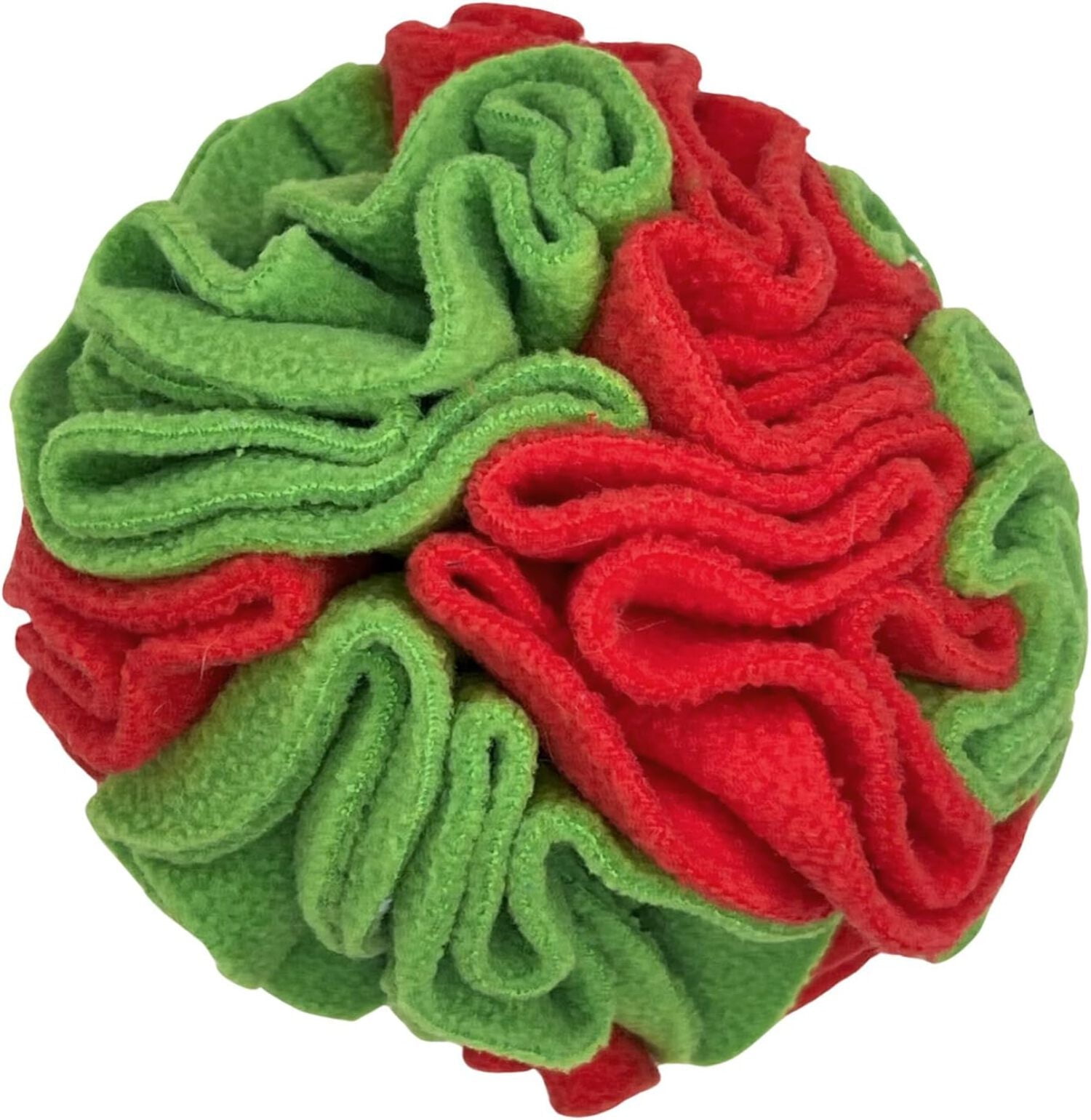 Christmas Green and Red Snuffle Interactive Foraging Dog Puzzle Ball Toy for Puppy and Adult