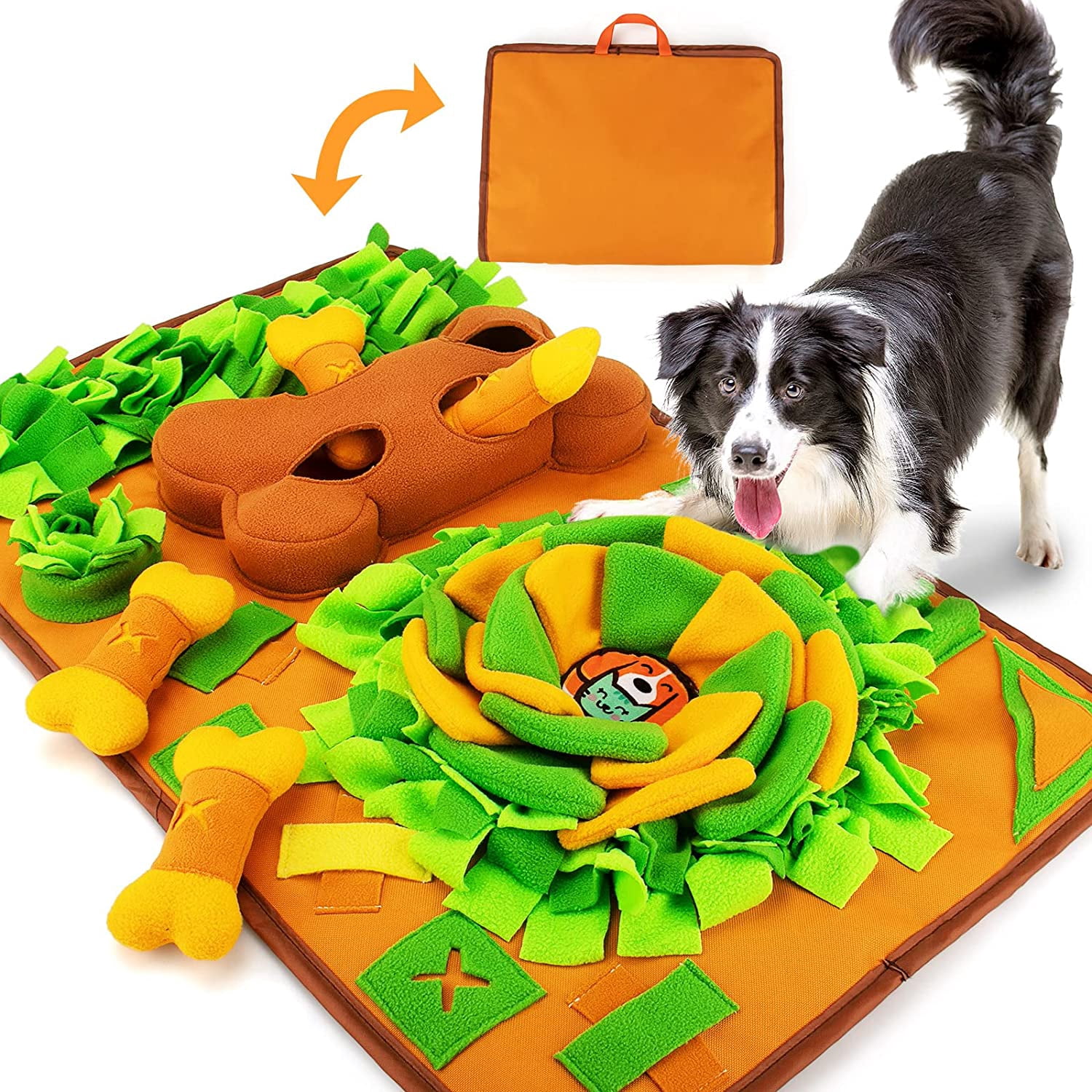 Snuffle Mat - Dog Enrichment Feeding Mat for Smell Training & Slow Eating, Interactive Dog Toy & Feed Game for Sniffing & Mental Stimulation