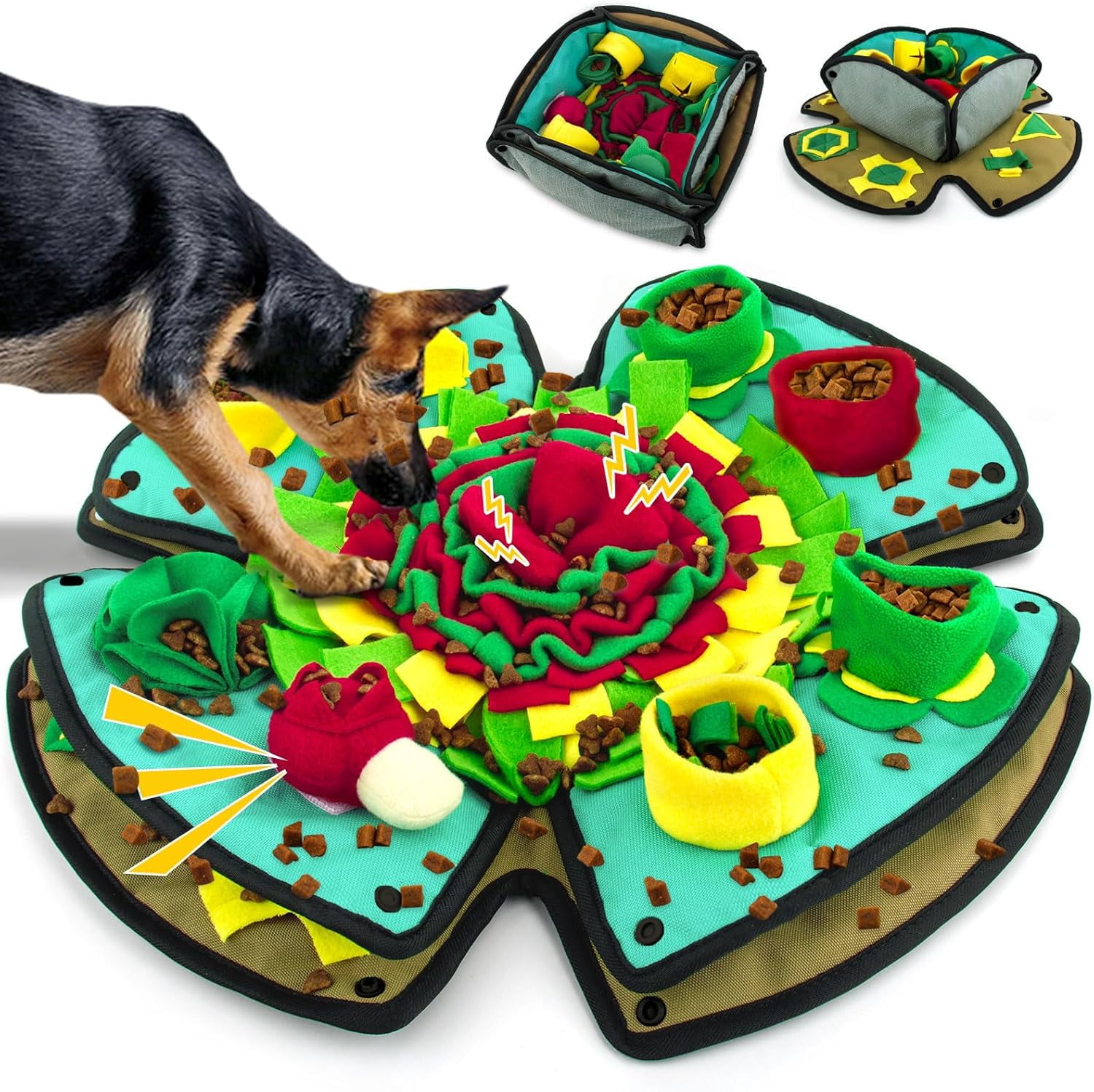 Snuffle Mat for Dogs,19" x 19" Interactive Dog Puzzle Toys Encourages Natural Foraging Skills,Durable Dog Feeding Mat for Boredom and Mental Stimulation for Large, Medium and Small Dogs