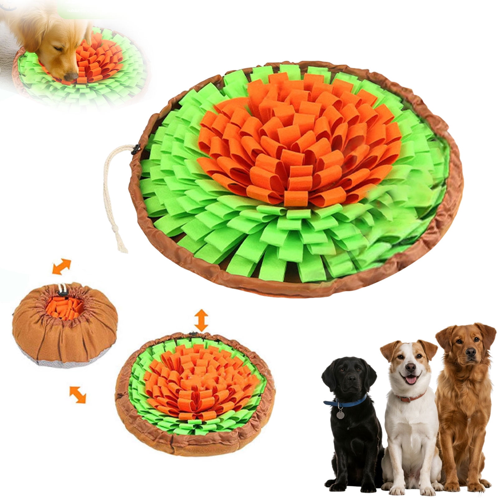 Snuffle Mat For Dogs 19x19 Inch - Adjustable Slow Feeding Enrichment Puzzle Toy For Mental Stimulation & Foraging, Purple