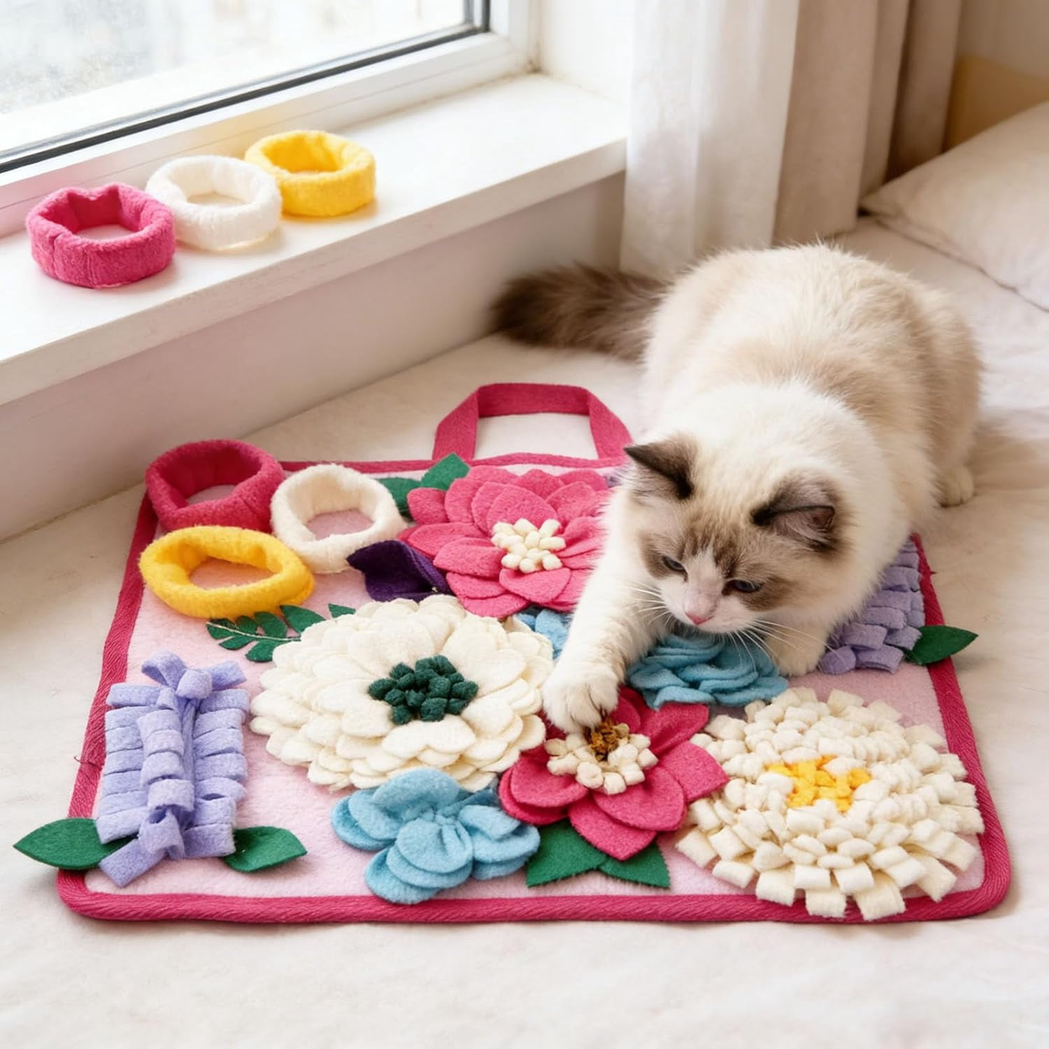Snuffle Mat for Dogs – Interactive Feeding Puzzle Toy for Slow Eating, Portable & Machine Washable Food Mat for Anxiety Relief, Mental Stimulation Training for Small Dogs & Cats
