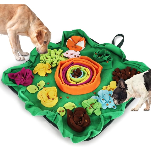 Snuffle Mat for Dogs Large Breed Small Medium, 25''x25'' Dog Sniffing Mat, Interactive Puzzle Foraging Mat for Dogs, Dog Slow Feeder Mat, Encourages Natural Foraging Skills for Cats Rabbits