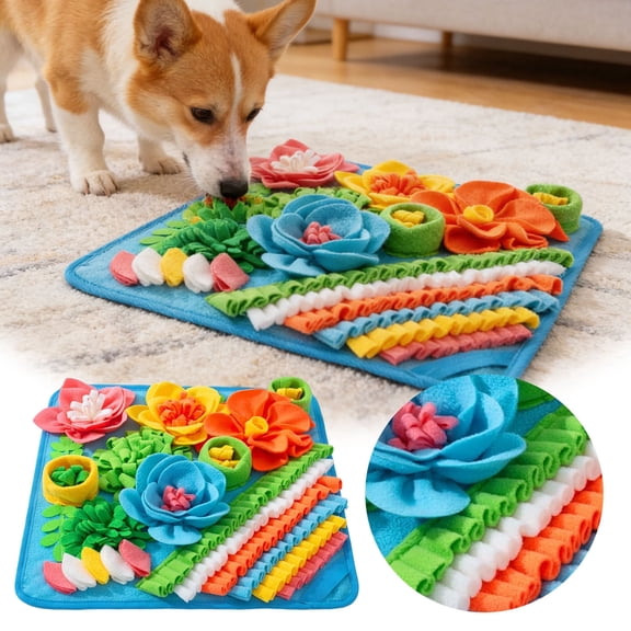 Snuffle Mat for Dogs Pet Slow Feeder Mat with Non- Bottom Washable Mental for Foraging & Smell Training Stress Relief for Large Medium Small Dogs & Puppies (39x39cm/15in)