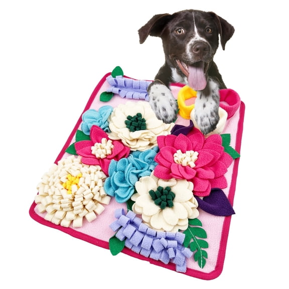 Snuffle Mat for Dogs Pet Treats Feeding Mat for Small/Medium Breed Dogs Non-Slip/Portable/Durable Interactive Dog Puzzle Toys Encourages Natural Foraging Skills (Rose Pink)