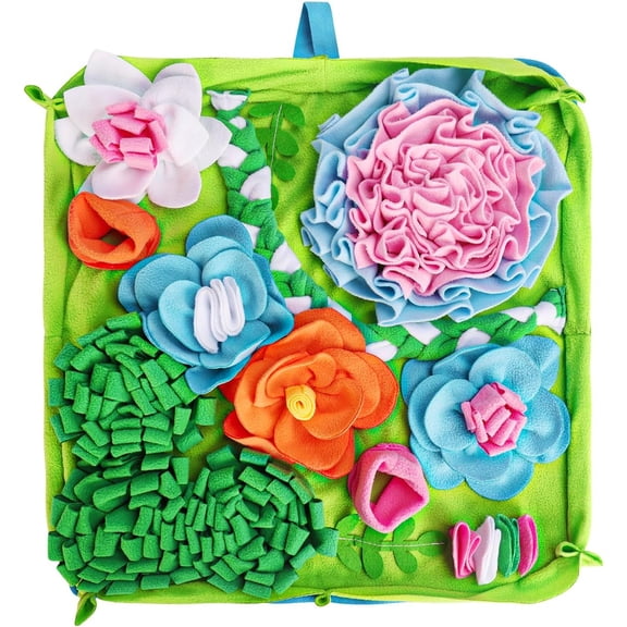 Snuffle Mat for Dogs, Slow Feeding Game Interactive Puzzle Dog Food Mat,Encourage Natural Foraging Skill-Dog Snuffle Mat 19.7''x19.7''Easy to Clean, Durable