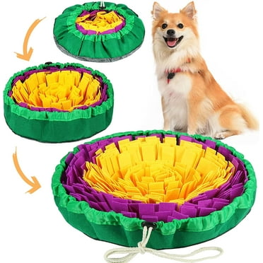 Snuffle Mat for Dogs, Washable Dog Feeding Mat, Foldable Pet Foraging Mat for Smell Training and Slow Eating, Stress Relief Interactive Dog Mat for Feeding, Three Size Adjustable Dog Snuffle Mat