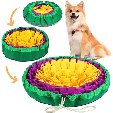 Snuffle Mat for Dogs, Washable Dog Feeding Mat, Foldable Pet Foraging Mat for Smell Training and Slow Eating, Stress Relief Interactive Dog Mat for Feeding, Three Size Adjustable Dog Snuffle Mat