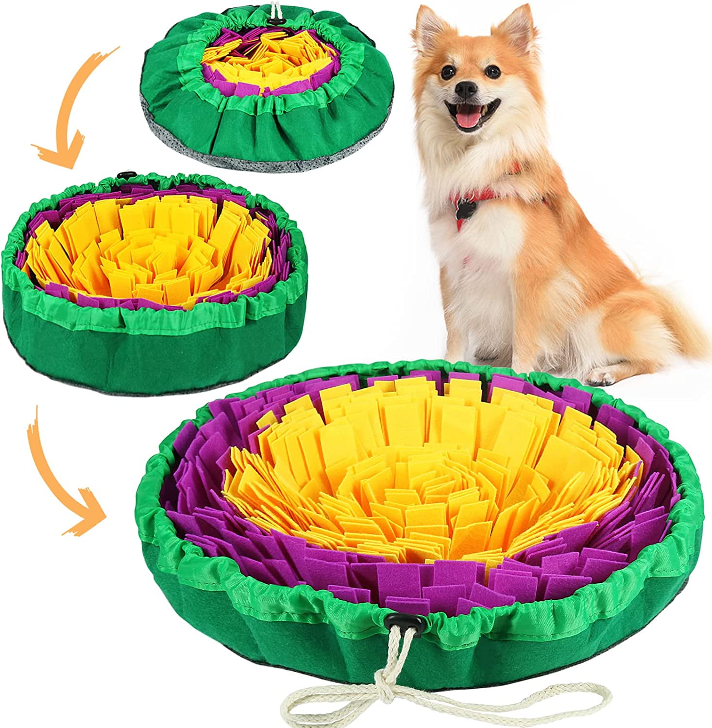  Femont Large Silicone Snuffle Mat For Small Medium Large Dogs  Slow Down Eating,Slow Feeder Lick Mat For Dry Wet Food For Pet Encourages  Natural Foraging Skill,Relieving Stress