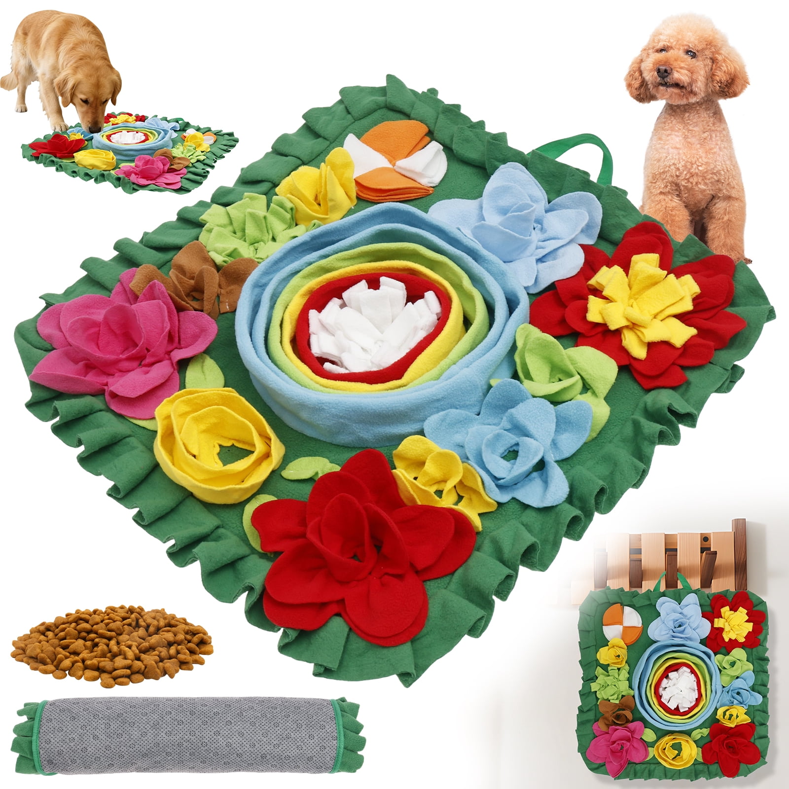 Snuffle Mat Interactive Dog Toy to Keep Them Busy | Puppy Puzzle Slow Feeder Treat | Dog Lick Mat Enhancement for Training and Stress Relief