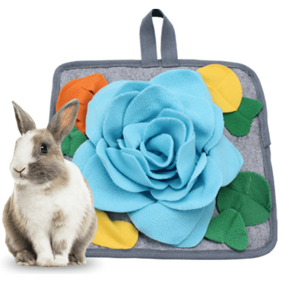 Snuffle Mat for Rabbits, Dog Sniffing Mat Snuffle Mat for Dogs, 11.8" Bunny Scratch Pad, Mat Interactive Pet Puzzle Toy, Blue