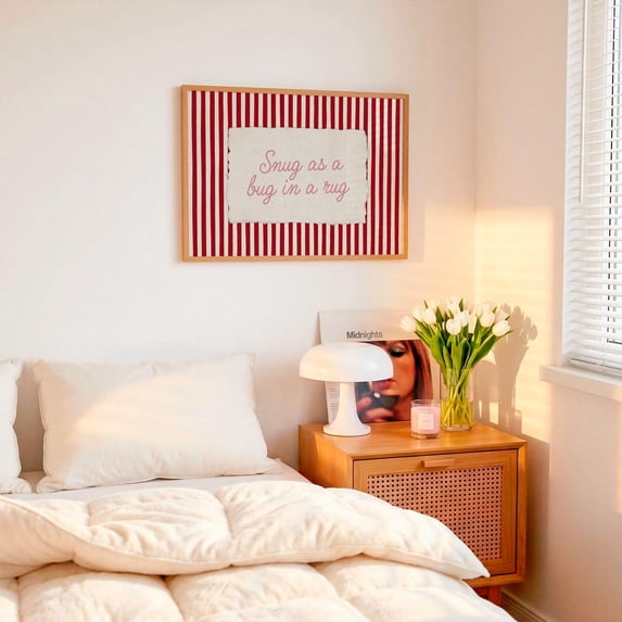 W Insect Snug As A Bug In A Rug Wall Art Print, Bedroom Decor - Walmart.com