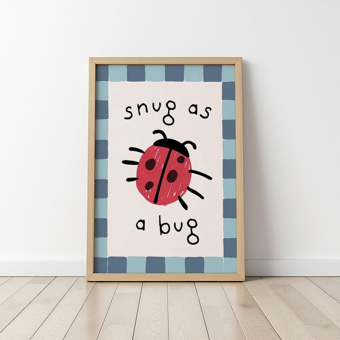 Snug As A Bug Ladybug Wall Art Print, Vintage Nursery Insect ...