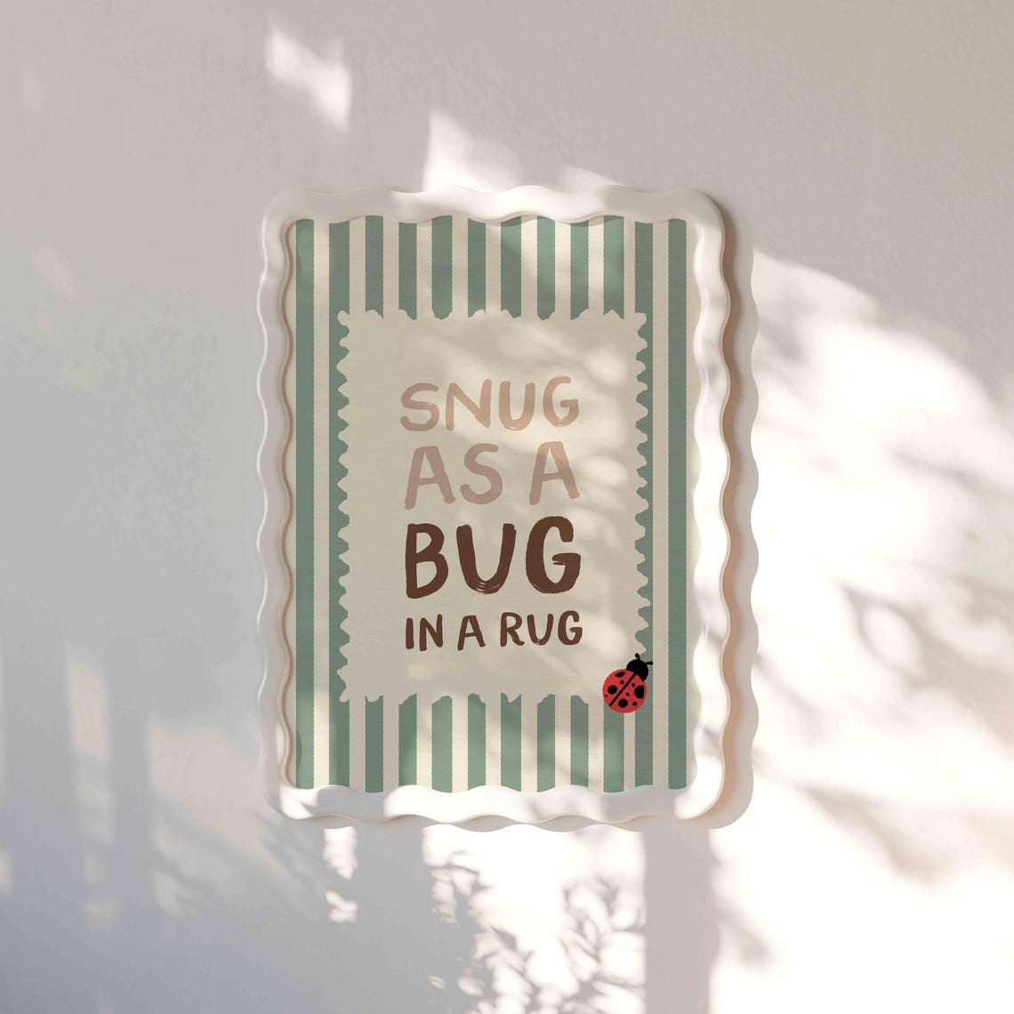 Baby Three Insect Snug As A Bug Nursery Wall Art Print, Whimsical Quote, Minimal ...