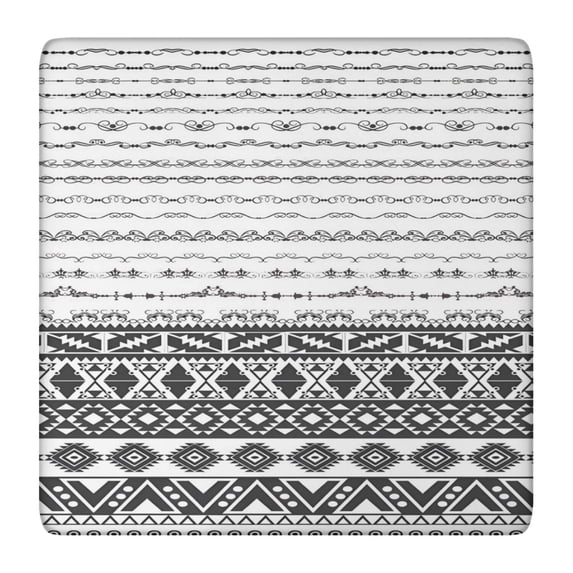 Snug Fit Boho Style Tablecloth, 36x36 Inch Square Floral Cover with Elastic Hem for Kitchen Patio and Dining Table