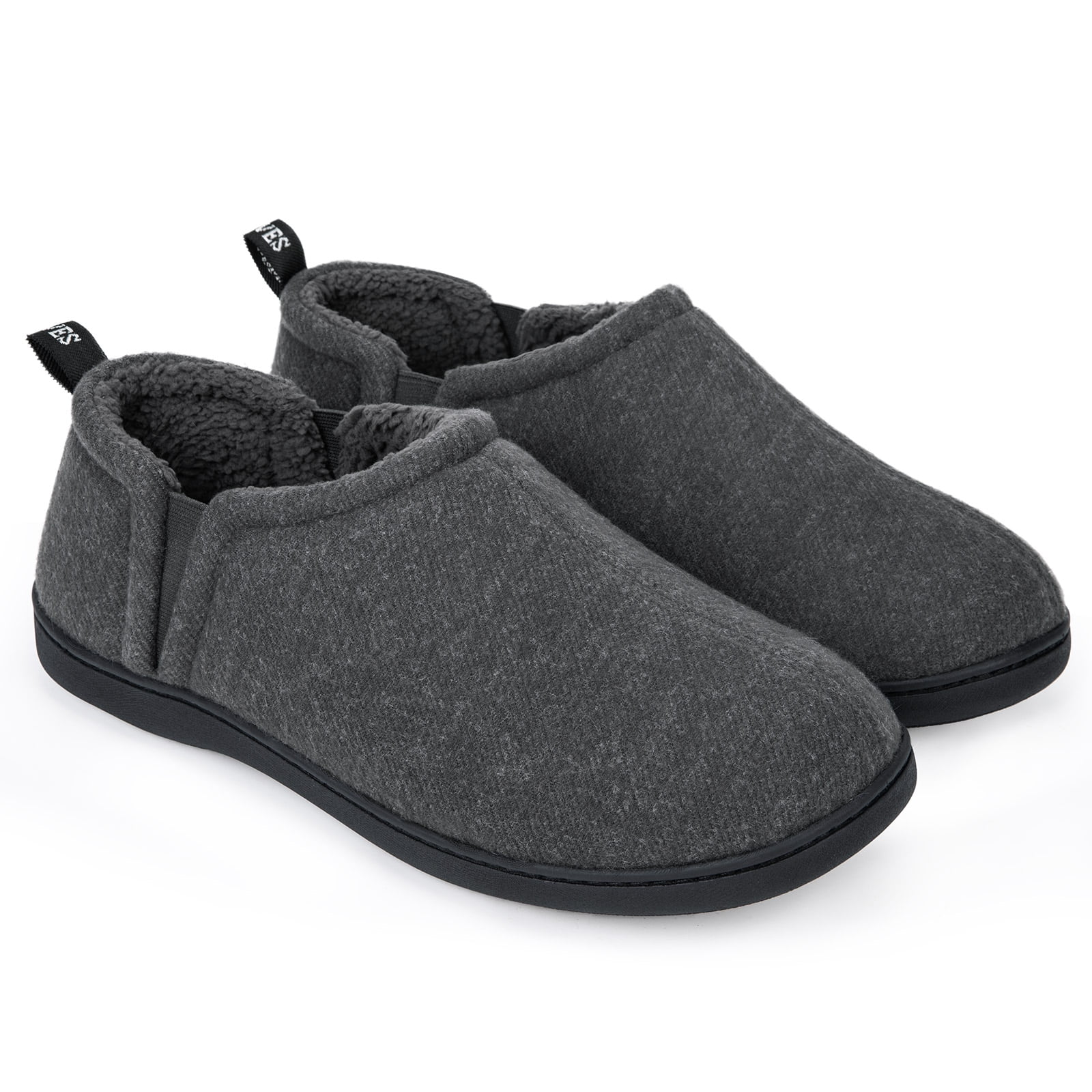 Snug Leaves Men's Fuzzy Wool Felt Memory Foam Slippers Anti-Slip Warm ...