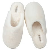 Snug Leaves Women's Fuzzy House Memory Foam Slippers Cute Furry Leopard Print Faux Fur Lined Closed Toe Indoor Slides Bedroom Slip On Shoes