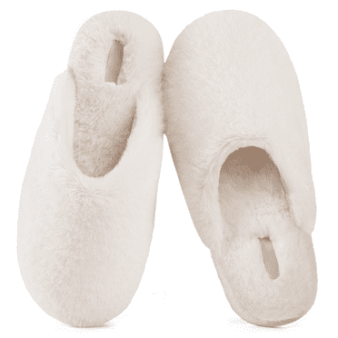 Snug Leaves Women's Fuzzy House Memory Foam Slippers Cute Furry Leopard Print Faux Fur Lined Closed Toe Indoor Slides Bedroom Slip On Shoes White,9/10 US