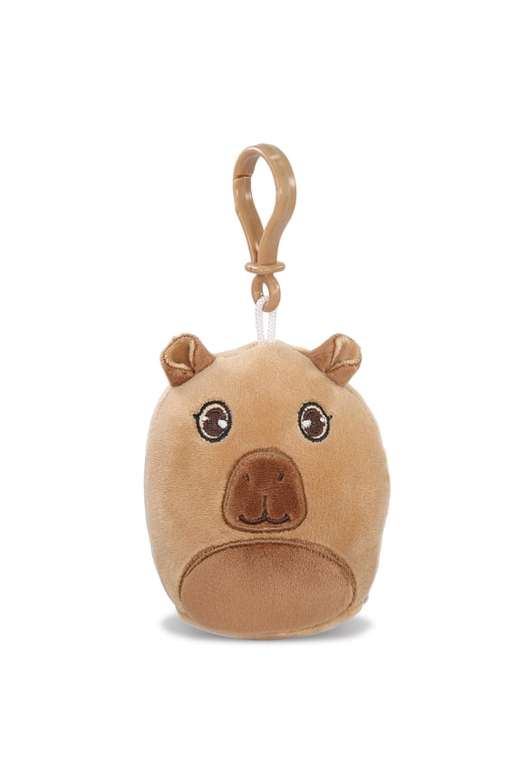 Snug-Mooshies Plush Keychain - Cute Squishie Soft Stuffed Animal Keychain, Bear Stuffed Key Chain Animal for Backpack, Purse, Handbag, Squishable Keychain Plush for Kids and Adults 4 Inch - Capybara
