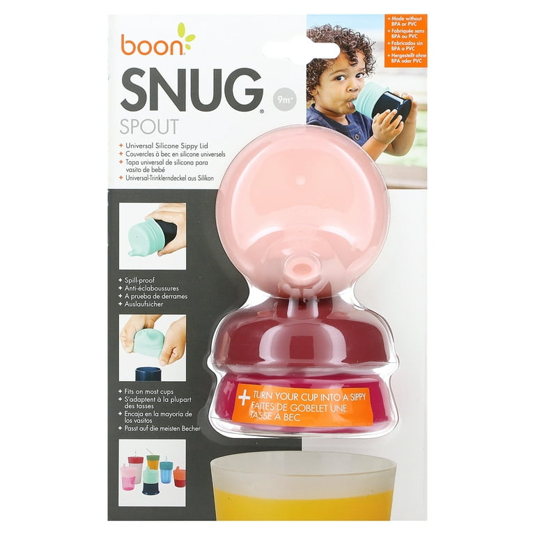Boon Snug Spout Universal Silicone Sippy Lids 3 Pack Pink