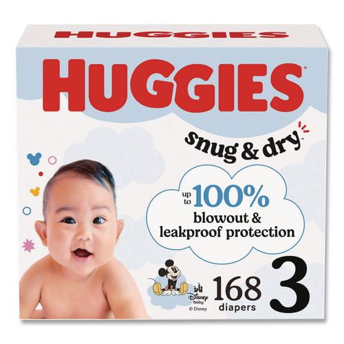 Snug and Dry 16 lbs. to 28 lbs. Diapers - Size 3 (168/Carton)