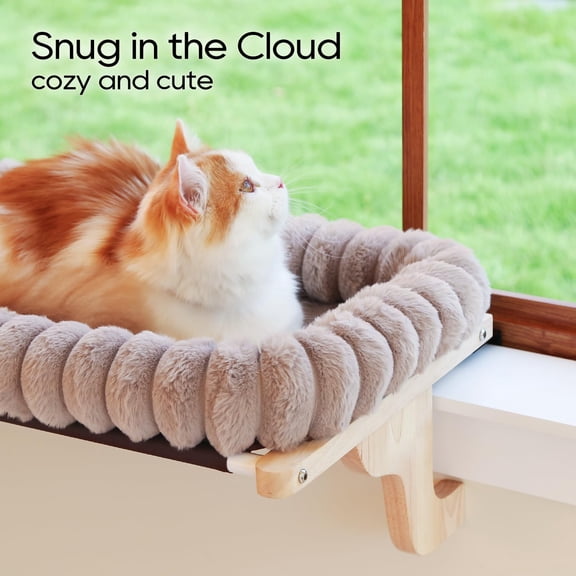 SnugCloud Cat Window Perch - Orthopedic Cat Hammock for Window Sill Window Seat for Pets