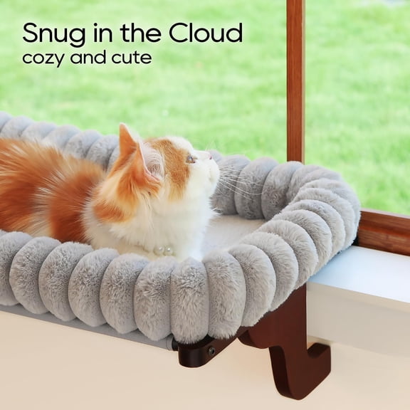 SnugCloud Cat Window Perch - Orthopedic Cat Hammock for Window Sill Window Seat for Pets