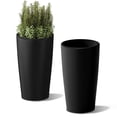 thumbnail image 1 of SnugNiture 22-Inch Modern Outdoor Planters, Set of 2, Large Matte Frosted Design for Indoor & Outdoor Use, Weather-Resistant, Black, 1 of 7