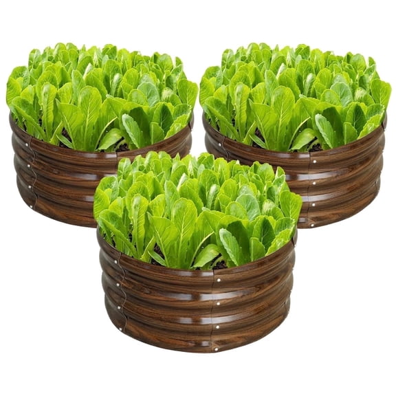 SnugNiture 2x2x1 ft Metal Raised Garden Bed Outdoor, Raised Beds Kit for Planting Plants (3 Pcs)