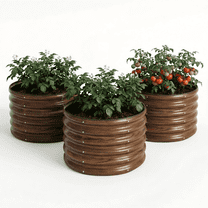 SnugNiture 3-Pack 2x2x1.5 ft Galvanized Raised Garden Bed, Brown Outdoor Planter Box for Vegetables