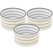 NUGRIART 3Pcs 2×2ft Raised Garden Bed Outdoor, Galvanized Metal Planer Box for Vegetables, Herbs, and Plants, White