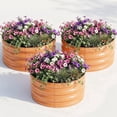 thumbnail image 1 of NUGRIART Galvanized 2x2x1 ft Outdoor Raised Garden Bed Kit (3-pack) – Metal Planter Box for Vegetables, Herbs, and Plants, Orange, 1 of 9