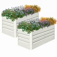 thumbnail image 1 of SnugNiture Galvanized 4x2x2 ft Raised Garden Bed – Outdoor Metal Planter Boxes for Vegetables, Herbs, and Flowers, White (Set of 2), 1 of 7
