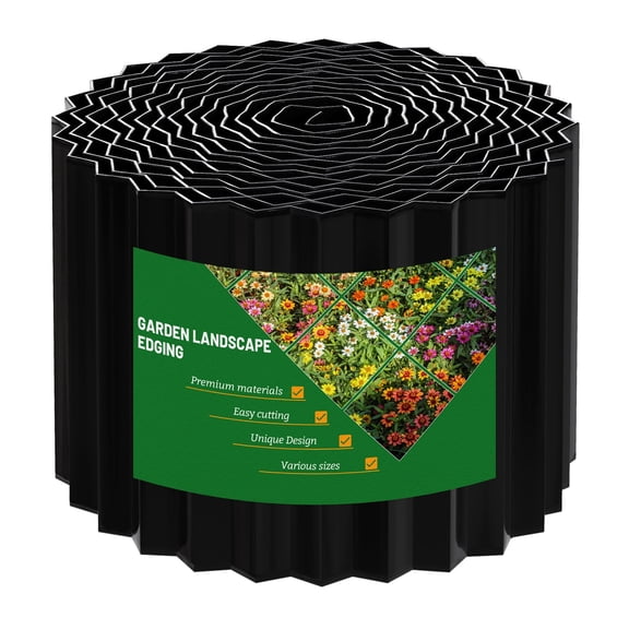 SnugNiture Garden Landscape Edging Border, 6 Inch x 40 FT Metal Lawn Garden Border Edges for DIY Flower Beds,Pathways and Patio Design,Black