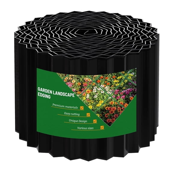 SnugNiture Garden Landscape Edging Border, 6 Inch x 40 FT Metal Lawn Garden Border Edges for DIY Flower Beds,Pathways and Patio Design,Black